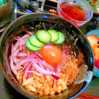 簡単ブランチ(*^^*)ごまライム塩ぶっかけうどん